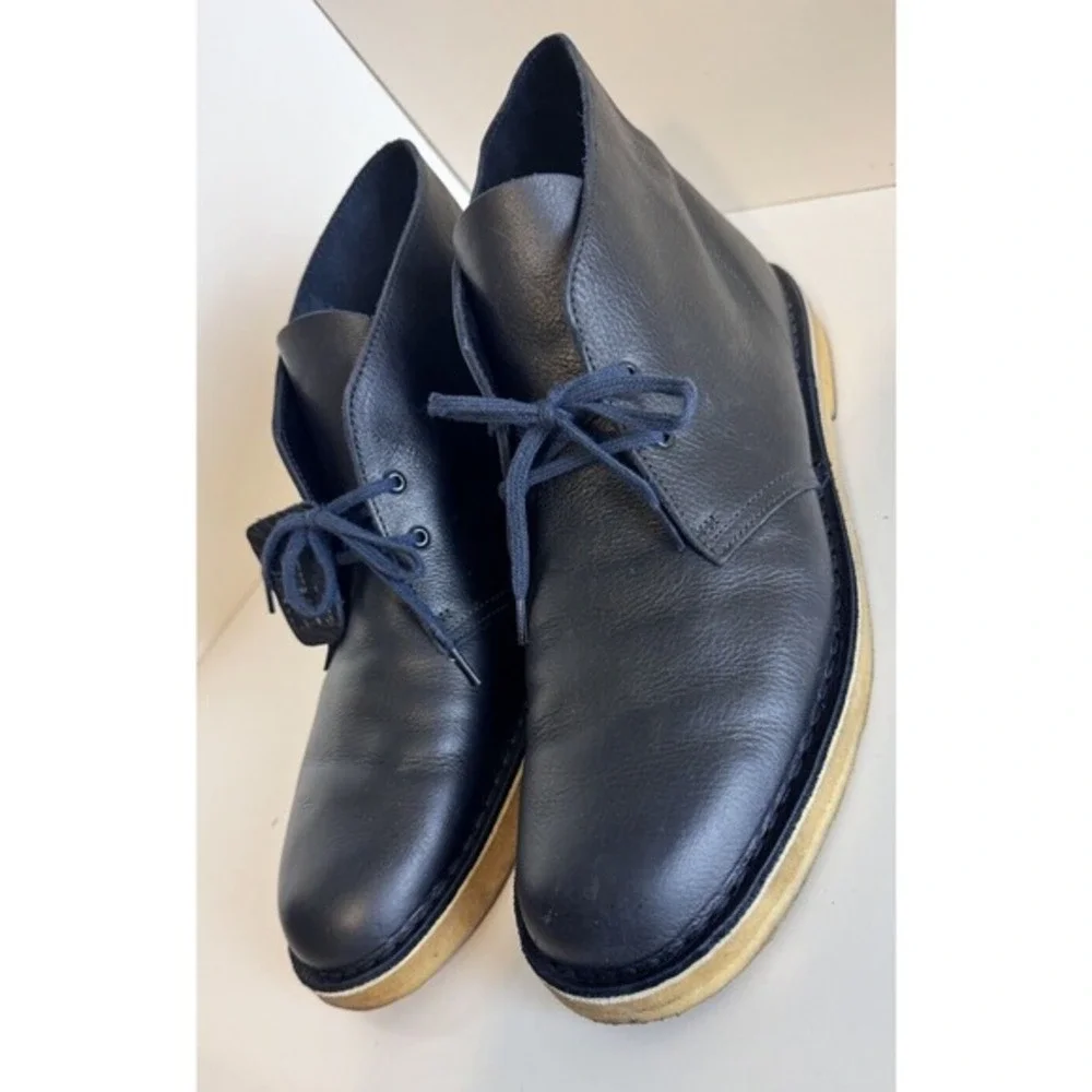 Clarks Originals‎ Desert Boot Navy Tumble Leather Chukka Mens 13 M Vintage 48-10